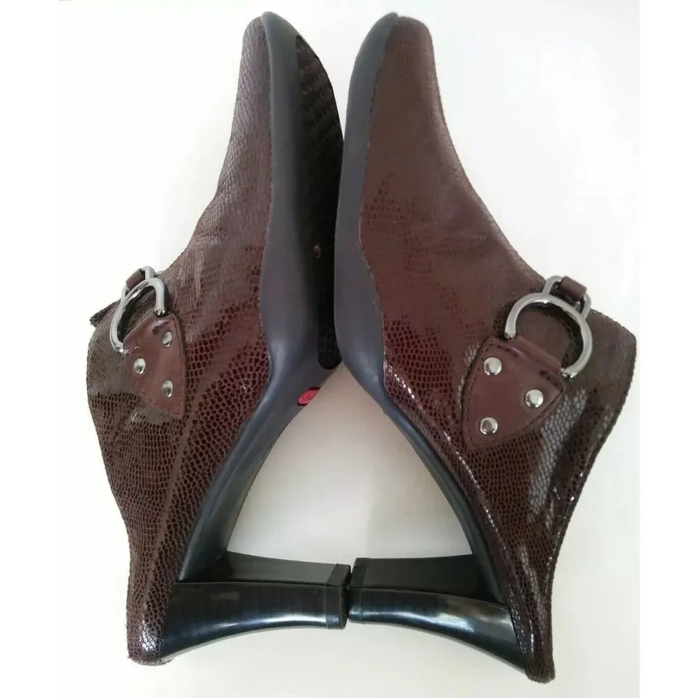 Aerosoles Cinch Worm Women's Brown Vegan Mules Slip On High Heels Sandals 7.5 B - Picture 5 of 10